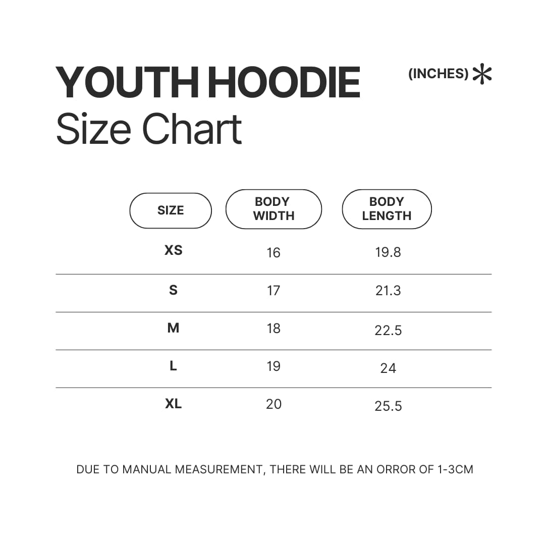 Youth Hoodie Size Chart - Rain World Store