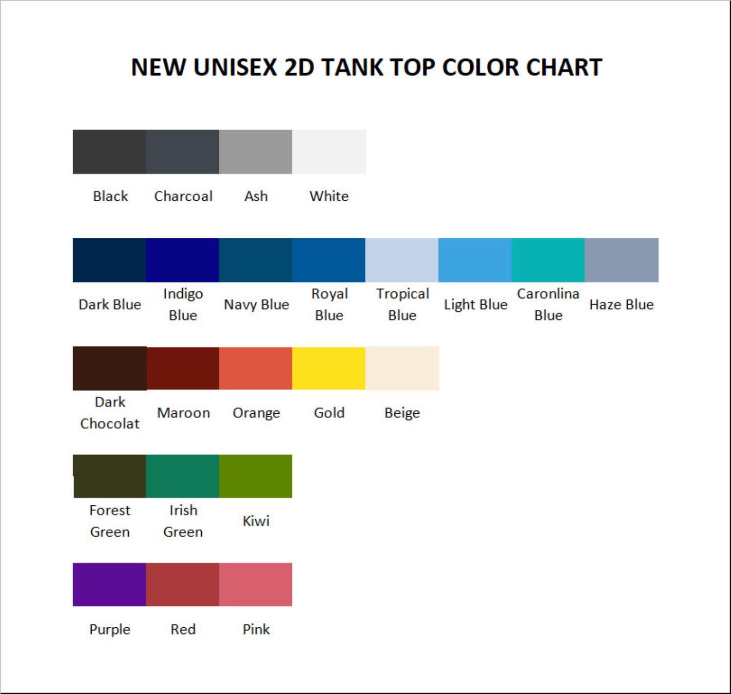 tank top color chart - Rain World Store