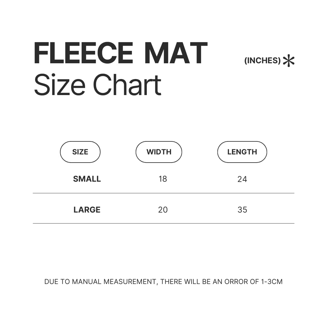 Fleece Mat Size Chart - Rain World Store