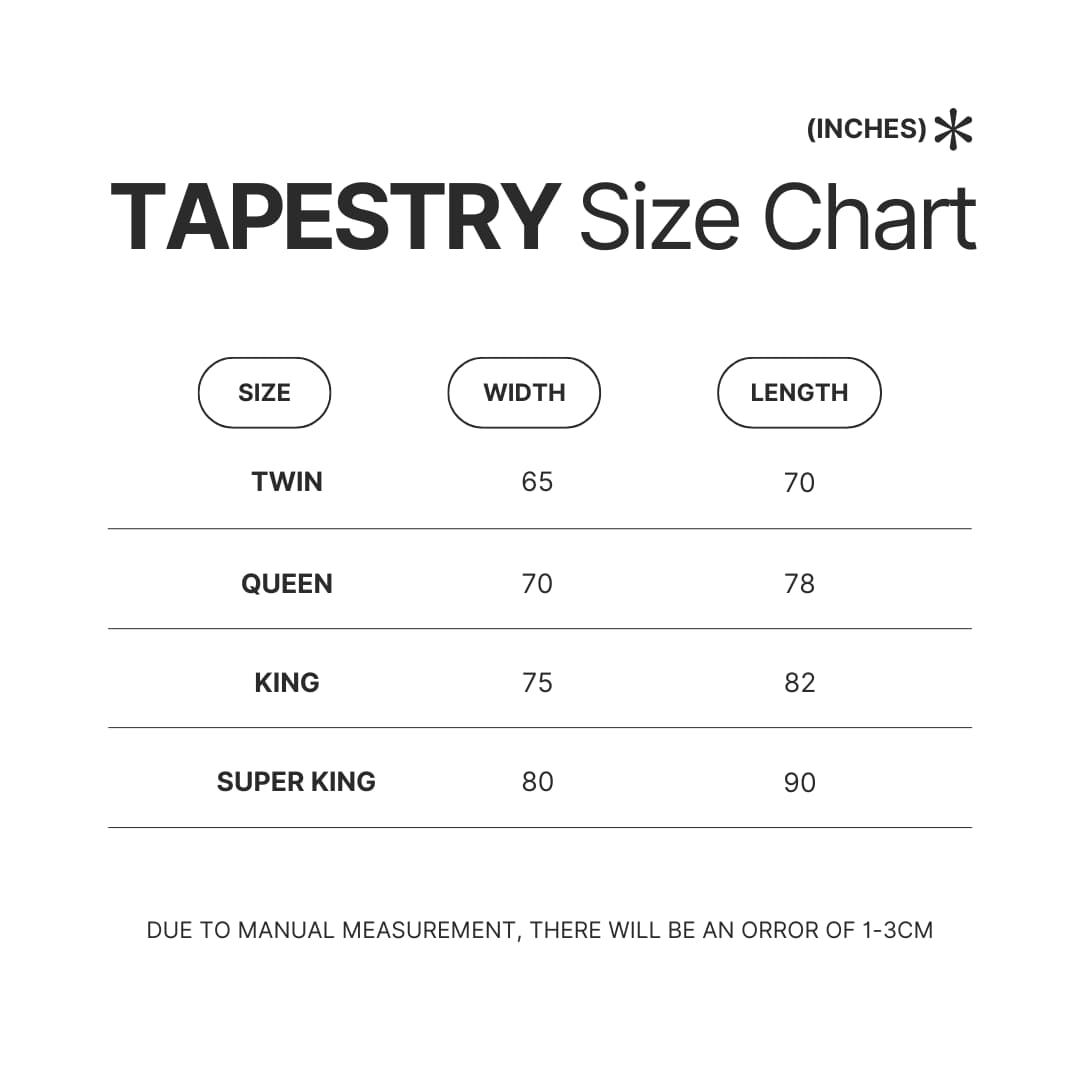 Tapestry Size Chart - Rain World Store